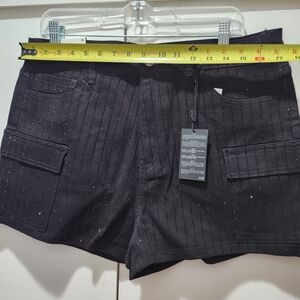 Black Glittery Shorts